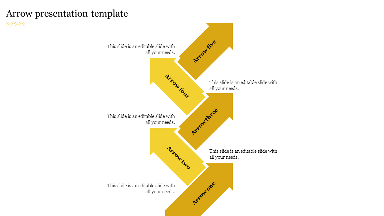Free - Elegant Arrow Presentation Template In Yellow Color